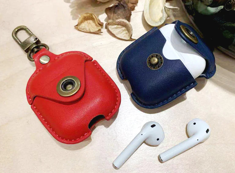Étui en Cuir pour AirPods - Couverture Bluetooth Antichoc