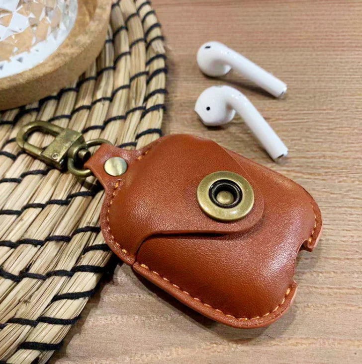 Étui en Cuir pour AirPods - Couverture Bluetooth Antichoc