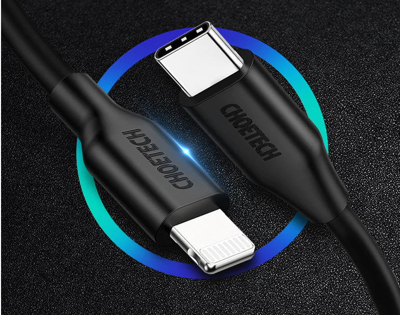 Câble CHOETECH USB-C vers Lightning Certifié MFi de 2m