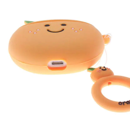 Coque en Silicone Orange pour Air Pods Design 3D