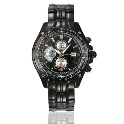 CURREN 8083 Men's Waterproof Steel Band Calendar Watch