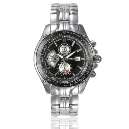 CURREN 8083 Men's Waterproof Steel Band Calendar Watch